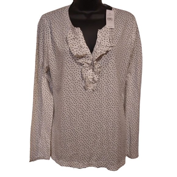 Ann Taylor Tops - NWT LOFT Women's Long Sleeve Top Ruffle Neckline L